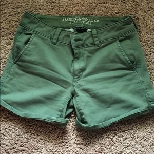 Army green American Eagle shorts